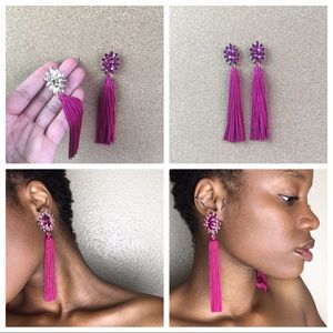 New gold tassel fringe earrings